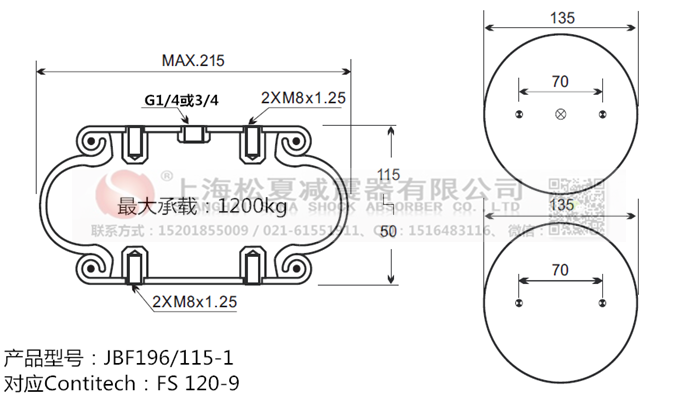 JBF196/115-1橡膠<a href='http://www.fhahmctj.cn/' target='_blank'><u>空氣彈簧</u></a>